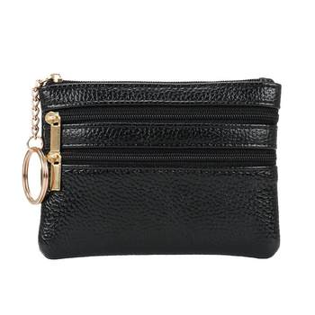 ຫນັງແທ້ໂຄງສ້າງ coin purse Women's wallet mini soft leather handbag small wallet key coin card bag short zipper bag