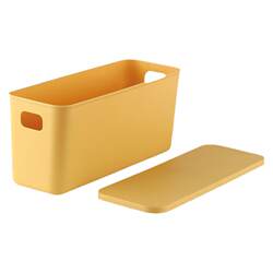 Desktop storage box, narrow and long household snacks and sundries with lid, slit storage basket, clothing toy storage and organization box