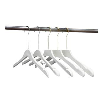 ຮ້ານຂາຍເສື້ອຜ້າ imitation wood clothes hanger white wood grain plastic clothes support for women and children's non-slip solid clothes hanging trouser clip