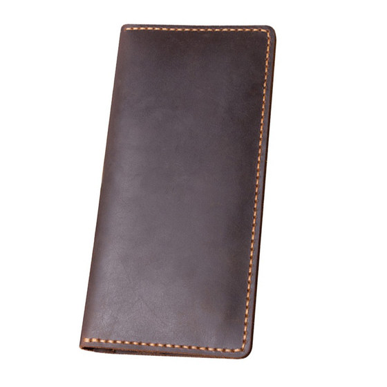 Handmade wallet Men's long Japanese and Korean youth cashie leather head layer cowhide retro wallet DIY material bag Handmade wallet Men's long Japanese and Korean youth cashie leather head layer cowhide retro wallet DIY material bag