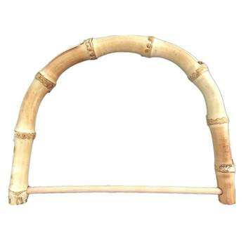 ໄມ້ໄຜ່ແລະຫວາຍ handle DIY handmade bag handle accessories D-shaped natural bamboo handle bag bamboo ring bag portable environmentally friendly handle