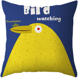 Nordic cute bird creative pillow cotton and linen sofa pillow cute cartoon cushion car lumbar pillow bedside bay window cushion