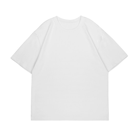 (Two pieces) 200g heavy cotton short -sleeved T -shirt men summer men's loose white solid color T -shirt (Two pieces) 200g heavy cotton short -sleeved T -shirt men summer men's loose white solid color T -shirt