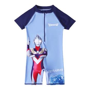 Ultraman swimsuit boys 2024 summer ແບບໃຫມ່ຂອງເດັກນ້ອຍ Tiga ຊຸດລອຍນ້ໍາຫນຶ່ງສິ້ນຂອງເດັກນ້ອຍຂະຫນາດກາງແລະຂະຫນາດໃຫຍ່ໄວແຫ້ງໄວ