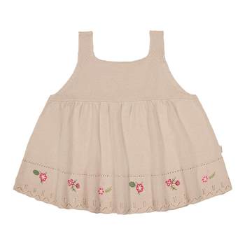 Happyology ເດັກນ້ອຍອັງກິດພາກຮຽນ spring ແລະ summer sleeveless ເສື້ອຂົນຫນູໃຫມ່ embroidered ເຄື່ອງນຸ່ງຫົ່ມເດັກນ້ອຍຂອງເດັກຍິງ 'tops embroidered ເຢັນ