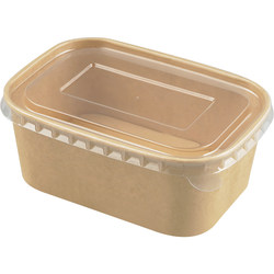 Disposable kraft paper packaging box rectangular fruit light snack pasta salad bowl takeaway fast food box lunch box commercial