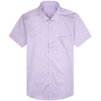 Summer Farm Clothes Bank of China Men's Shirt Purple Pink Long Short Sleeve Shirt Work Clothes Work Clothes Uniform
