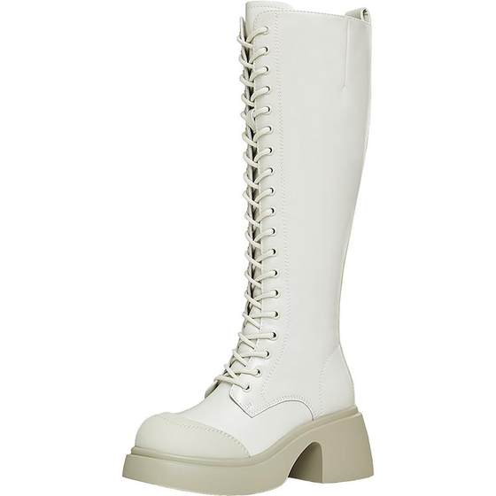 Tianmeiyi thick-soled high-rise knight boots Martin boots women's high-top fashion leather boots new winter KTX13DG4 Tianmeiyi thick-soled high-rise knight boots Martin boots women's high-top fashion leather boots new winter KTX13DG4