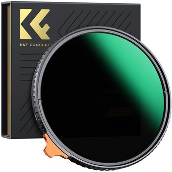 KFCONCEPT Zhuoer adjustable ND2-400 light reduction filter variable nd filter 43 46 49 52 55 58 62 67 72 77 82mm ເຫມາະສໍາລັບວິດີໂອກ້ອງຖ່າຍຮູບ Canon Sony SLR