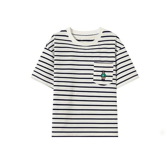 Duoduo boys short-sleeved T-shirt 2025 new summer clothes for children medium-sized children striped bear embroidered bottom half-sleeved
Duoduo boys short-sleeved T-shirt 2025 new summer clothes for children medium-sized children striped bear embroidered bottom half-sleeved