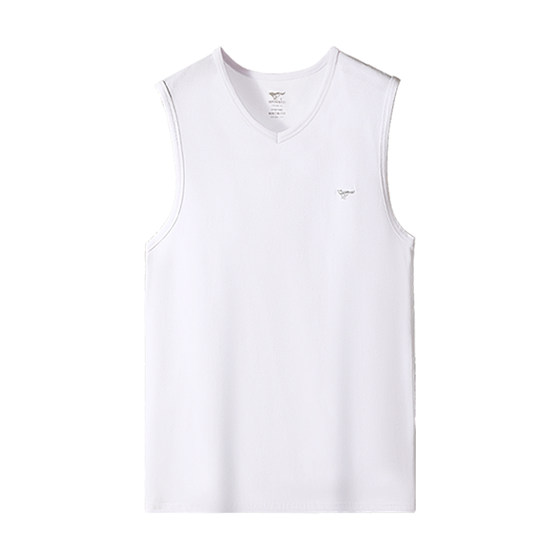 Seven Wolves men's vest pure cotton wide shoulder V-neck base sweatshirt 2025 new sleeveless vest T-sports old man shirt Seven Wolves men's vest pure cotton wide shoulder V-neck base sweatshirt 2025 new sleeveless vest T-sports old man shirt