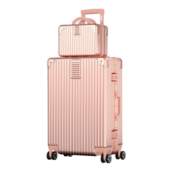 Luggage ins Internet celebrity women new trolley suitcase travel male 24-inch large capacity password suitcase leather ແຂງແຮງແລະທົນທານ