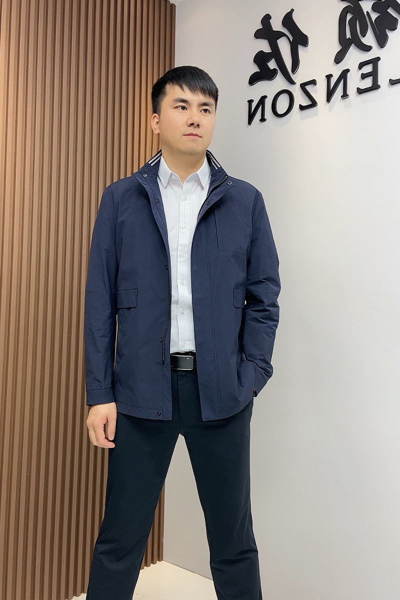 2023年春季新品男士立领派克服上衣商务休闲茄克外套LENZON领佐