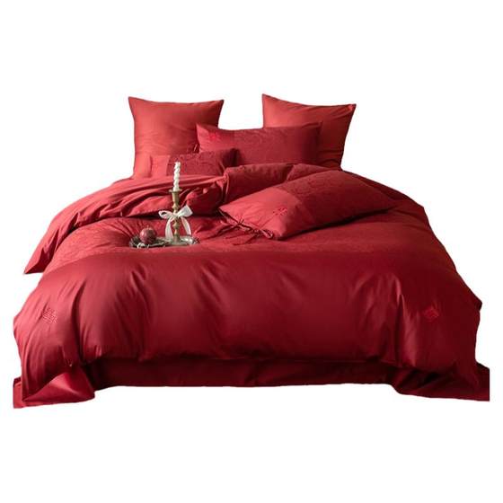 Romantic wedding high-end long velvet cotton four-piece set double-happy embroidery cotton pure cotton wedding quilt cover wedding bedding
Romantic wedding high-end long velvet cotton four-piece set double-happy embroidery cotton pure cotton wedding quilt cover wedding bedding