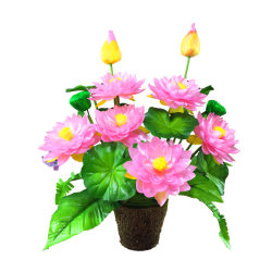 Simulated lotus lotus for Buddha flower set Fake lotus plastic fake flower silk flower small potted home decoration ornaments