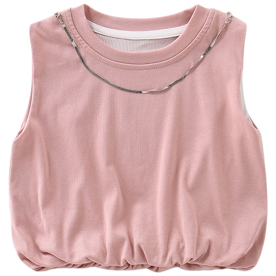 Girls wear sleeveless summer high-end girl beautiful unique T-shirt children's super beautiful top
Girls wear sleeveless summer high-end girl beautiful unique T-shirt children's super beautiful top