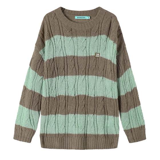 APPARITION Contrast Stripes Classic Cable Stripes Knitted Sweater Sweater Sweater Same Model for Men and Women
APPARITION Contrast Stripes Classic Cable Stripes Knitted Sweater Sweater Sweater Same Model for Men and Women