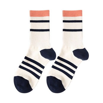 Socks Korean ins two-pole striped style in contrasting mid-calf socks sport versatility couple socks cotton socks