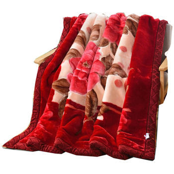 Hengyuan Xiang Raschel Wedding Super Soft Blanket ສີແດງງານບຸນອົບອຸ່ນຫນາ ຜ້າຫົ່ມລະດູຫນາວ Wedding Bed Home Textile