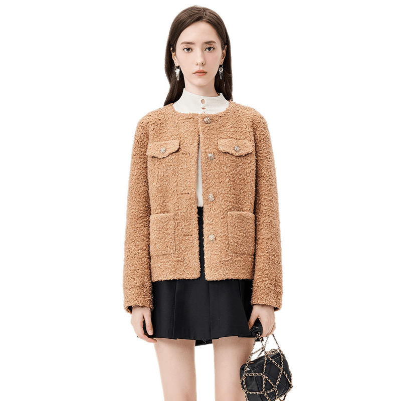 Migaino Mananu woolen jacket for women short autumn and winter new temperament small fur coat
Migaino Mananu woolen jacket for women short autumn and winter new temperament small fur coat