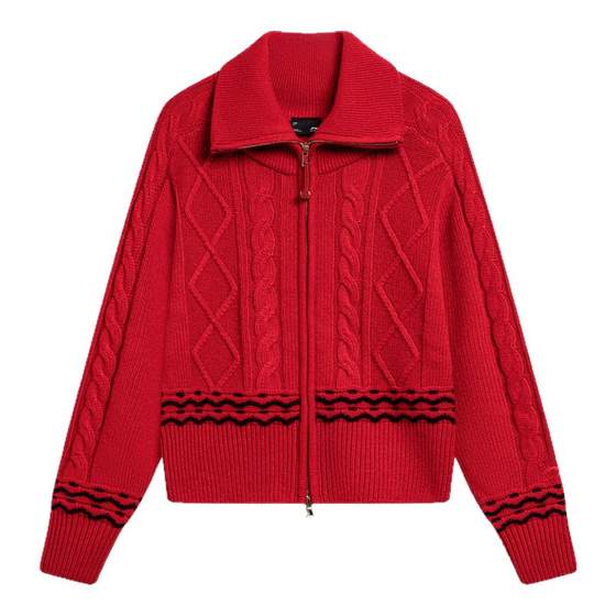 Li Ning Rijin Doujin Series Tight-fitting Women's Cardigan Spring and Autumn Hat-less Knit Sweater AMBU014-2-B Product Li Ning Rijin Doujin Series Tight-fitting Women's Cardigan Spring and Autumn Hat-less Knit Sweater AMBU014-2-B Product