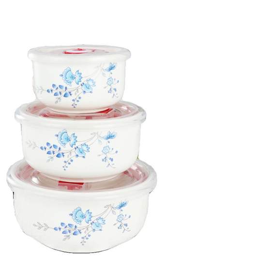 Fresh-keeping bowl three-piece set ceramic microwave lunch box with lid seal box fruit box large instant noodles bowl custom heating
Fresh-keeping bowl three-piece set ceramic microwave lunch box with lid seal box fruit box large instant noodles bowl custom heating