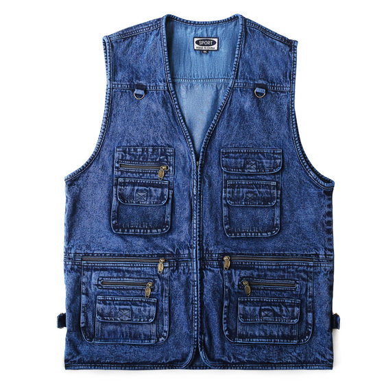 Denim vest men middle-aged and elderly multi-pocket four-season vest vest wash fishing photography black outdoor horse clip
Denim vest men middle-aged and elderly multi-pocket four-season vest vest wash fishing photography black outdoor horse clip