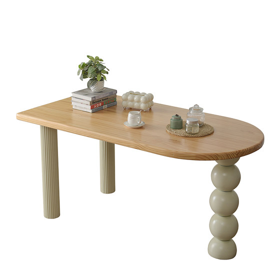 French solid wood dining table simple household wall log cream style semi-oval island dining table desk small apartment
French solid wood dining table simple household wall log cream style semi-oval island dining table desk small apartment