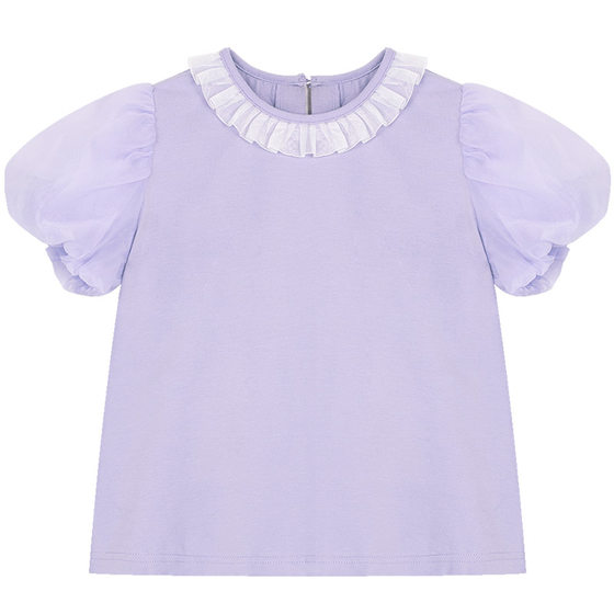 LittleNaive mid-large children's shirt lace neckline short sleeve solid color round neck soft loose spring and summer girls T-shirt
LittleNaive mid-large children's shirt lace neckline short sleeve solid color round neck soft loose spring and summer girls T-shirt