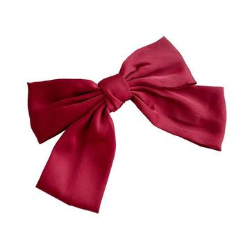 New Year's Red Big Bow Hairpin Internet Celebrity 2024 New Hairpin Back of Head Clip Headdress Hair Rope Hair Accessory