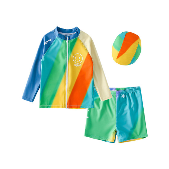 Children's swimsuit split sunscreen and smiley face, young children swimsuit set zipper, long -sleeved boy summer swimsuit
Children's swimsuit split sunscreen and smiley face, young children swimsuit set zipper, long -sleeved boy summer swimsuit