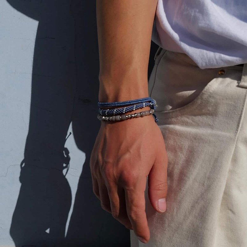 BEAMS BPR 23SS WAKAMI多层叠戴手工制编织蜡线手环手链