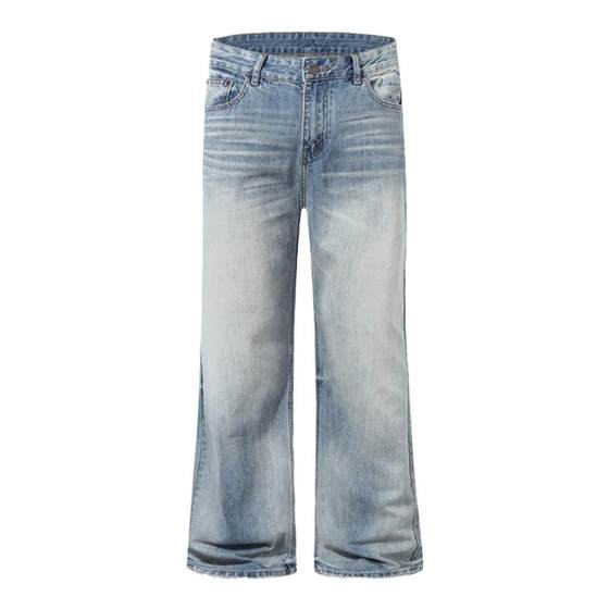 SNUG American retro old cream blue wash jeans men and women's fit cleanfit pants
SNUG American retro old cream blue wash jeans men and women's fit cleanfit pants