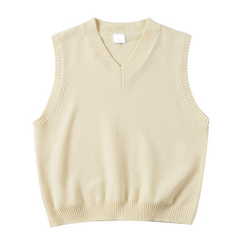 RCDB ຍີ່ປຸ່ນ retro pineapple ຮູບແບບ V-neck sweater vest ສໍາລັບຜູ້ຊາຍແລະແມ່ຍິງ BF sweater versatile coat loose vest