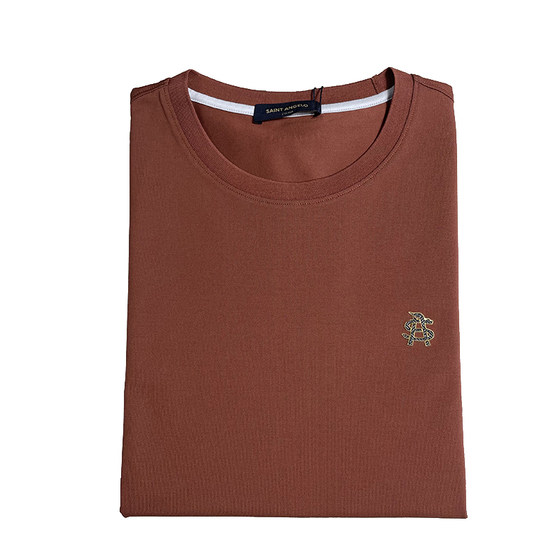 Newspaper Short-sleeved T-shirt 56.2% cotton men's half-sleeved summer new bottoming men's round neck Maillard brown inner wear Newspaper Short-sleeved T-shirt 56.2% cotton men's half-sleeved summer new bottoming men's round neck Maillard brown inner wear