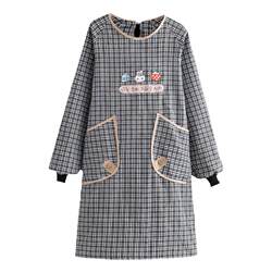 New style cotton wear-resistant apron long-sleeved kitchen household anti-fouling coverall breathable apron cooking work work clothes for women