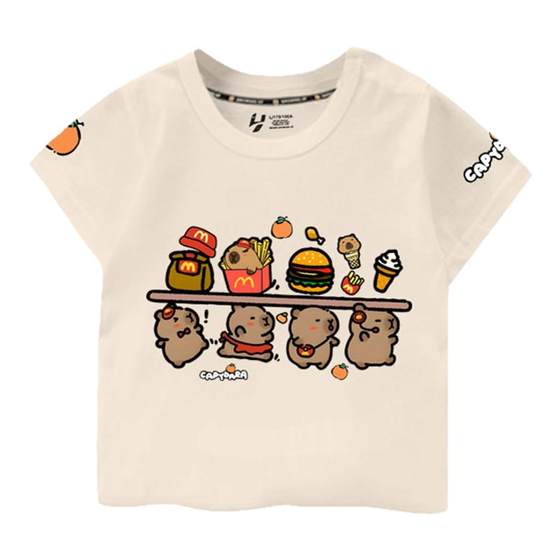 Kapibala Capybara Joint Short-sleeved T-shirt for men and women, middle-aged and small children's clothing for students pure cotton half-sleeved
Kapibala Capybara Joint Short-sleeved T-shirt for men and women, middle-aged and small children's clothing for students pure cotton half-sleeved