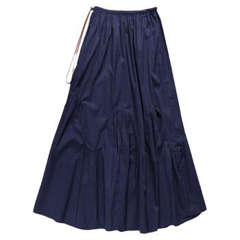 2024 New Summer Slim Skirt A-Line High Waist Mid-Length Women's Skirt Umbrella Skirt Big Brand Blue Skirt