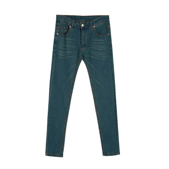 ເກົາຫຼີ Retro ຜູ້ຊາຍ Trendy ຂາຂະຫນາດນ້ອຍ Pants ຜູ້ຊາຍ Stretch Super Slim Fit Jeans ສີຟ້າ Pencil Pants