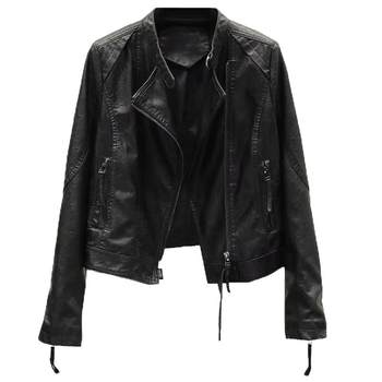 Soft PU Leather Jacket Women's Short 2023 Spring and Autumn New Leather Jacket Short Korean Style Slim Small Leather Jacket