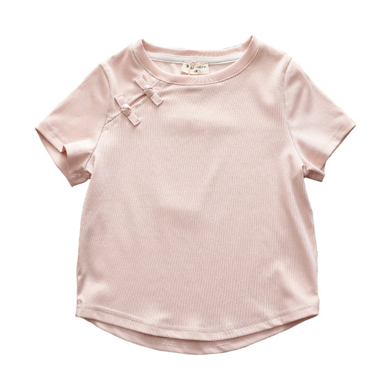 Girls' Chinese style solid color short-sleeved T-shirt 2025 summer new children's Chinese style folding pure cotton thin half-sleeved top
Girls' Chinese style solid color short-sleeved T-shirt 2025 summer new children's Chinese style folding pure cotton thin half-sleeved top