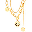Titanium steel round brand smiley double -layer clavicle chain female hip -hop street cool girl thick chain accessories personalized necklace tide Titanium steel round brand smiley double -layer clavicle chain female hip -hop street cool girl thick chain accessories personalized necklace tide