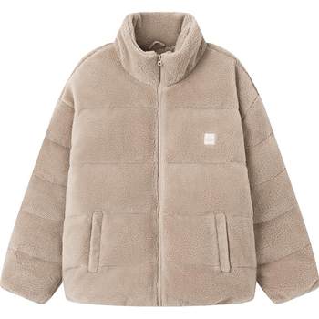 ເສື້ອຢືດຜ້າຝ້າຍ Semir ຂອງຜູ້ຊາຍວ່າງຫນາ imitation sherpa stand collar oversize jacket trendy 2022 ລະດູຫນາວຄູ່ຜົວເມຍໃຫມ່