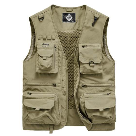 JEEP SPIRIT summer thin mesh vest men's outdoor casual breathable multi-pocket work vest
JEEP SPIRIT summer thin mesh vest men's outdoor casual breathable multi-pocket work vest