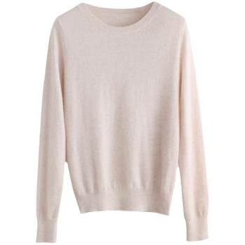 ເສື້ອຢືດ cashmere 100 ດູໃບໄມ້ລົ່ນແລະລະດູຫນາວຄໍຮອບ knitted bottoming sweater slim fit ພາຍໃນ cardigan sweater ສໍາລັບແມ່ຍິງ