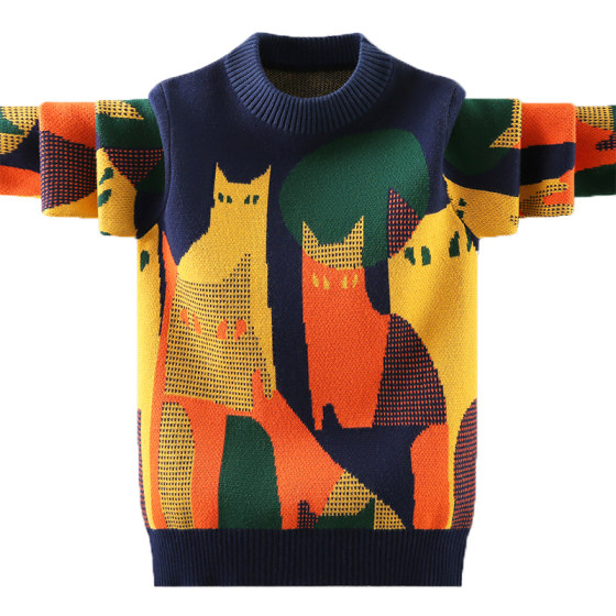 Boys sweater autumn and winter style plus velvet thickened children's sweater medium-sized children's fashionable pullover boy's pure cotton base shirt
Boys sweater autumn and winter style plus velvet thickened children's sweater medium-sized children's fashionable pullover boy's pure cotton base shirt