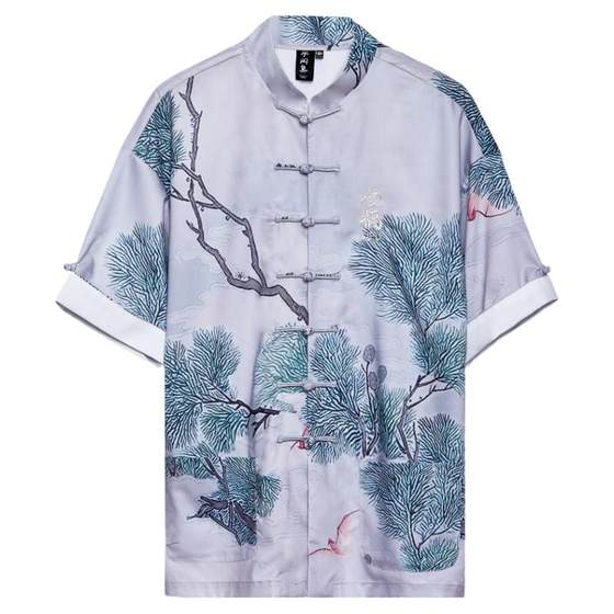 Banxian Collection Tang Dynasty short-sleeved Chinese style men's original ink painting print spring and summer retro buckle national trend jacket
Banxian Collection Tang Dynasty short-sleeved Chinese style men's original ink painting print spring and summer retro buckle national trend jacket