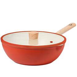 Carrot non-stick wok household induction cooker gas stove special medical stone pan small wok wok cooking pot