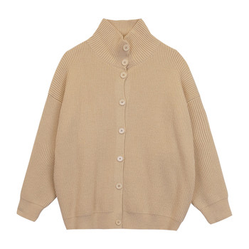 Hualun ດູໃບໄມ້ລົ່ນແລະລະດູຫນາວແບບງ່າຍດາຍ lapel knitted cardigan jacket ຜູ້ຊາຍ trendy ຍີ່ຫໍ້ turtleneck sweater ຄູ່ຜົວເມຍເກົາຫຼີເທິງ