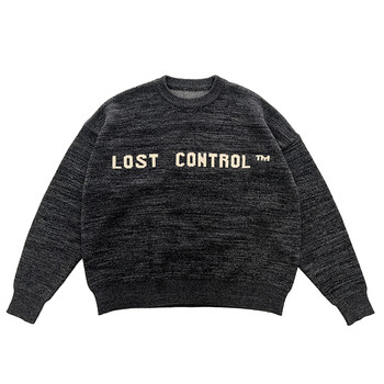 LOSTCTRL Lazy Time Autumn and Winter Sweater Men's Loose Lazy Style Thickened Letters LOGO Knitted Sweater